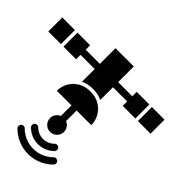 Супутниковий Вектор Гліф Іконка Особистого Комерційного Використання — стоковий вектор
