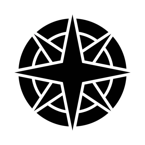 Windroses Vector Glyph Icon Voor Persoonlijk Commercieel Gebruik — Stockvector