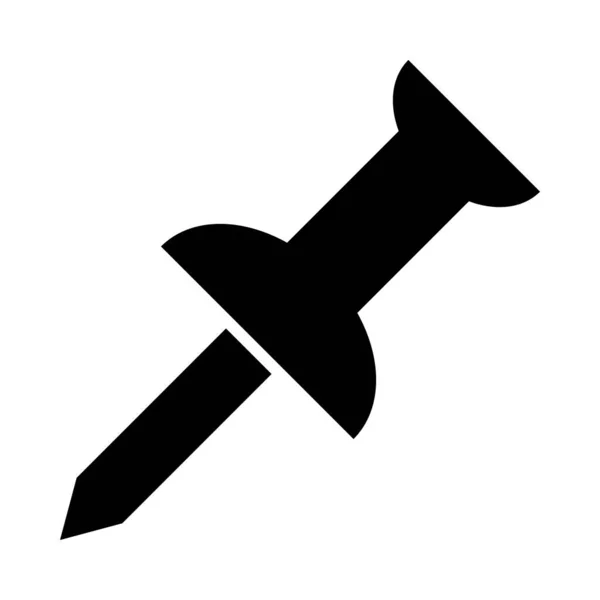 Push Pin Vector Glyph Icon Für Den Persönlichen Und Kommerziellen — Stockvektor