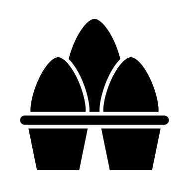 Kişisel ve ticari kullanım için yumurta kutusu vektörü kabartma simgesi