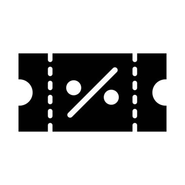 Kişisel ve ticari kullanım için Kupon Vektörü Glyph Simgesi