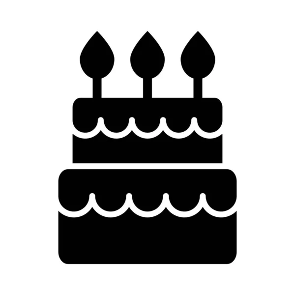 Cake Vector Glyph Icon Personal Commercial Use — Stock Vector