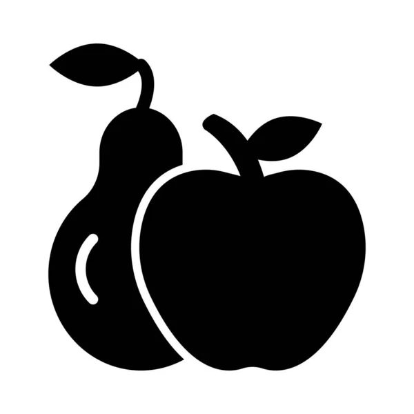 Icono Del Glifo Del Vector Fruta Para Uso Personal Comercial — Archivo Imágenes Vectoriales