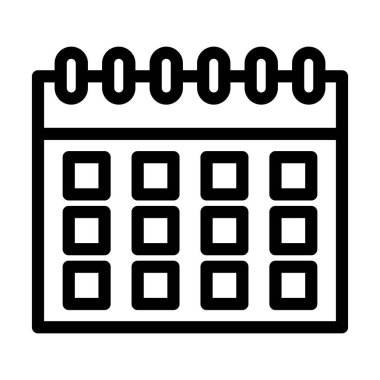 Kişisel ve ticari kullanım için Takvim Vektörü Kalın Çizgi Simgesi