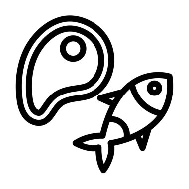 Kişisel ve Ticari Kullanım İçin Et Vektörü Kalın Çizgi Simgesi