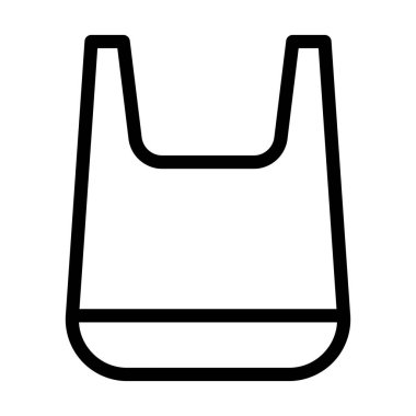 Plastik Torba Vektör Kalın Çizgi Kişisel ve Ticari Kullanım Simgesi