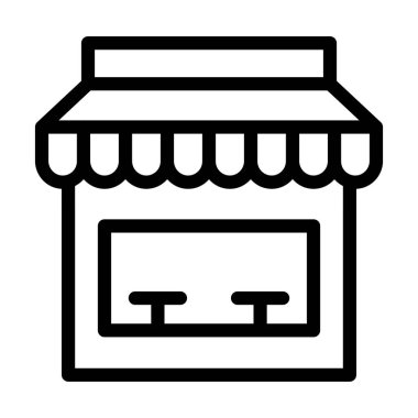 Kişisel ve ticari kullanım için mağaza önü Vektör Kalın Çizgi Simgesi