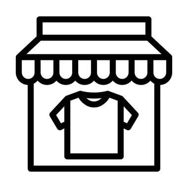Kişisel ve Ticari Kullanım İçin Kıyafet Dükkanı Kalın Çizgi Simgesi