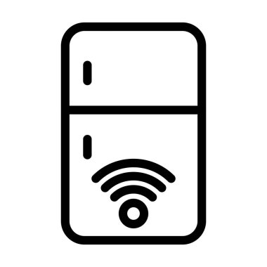 Kişisel ve ticari kullanım için Akıllı Buzdolabı Vektör Kalın Çizgisi Simgesi