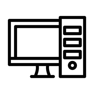 Kişisel ve ticari kullanım için Bilgisayar Vektörü Kalın Çizgi Simgesi