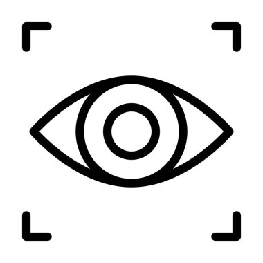 Eye Scan Vector Thick Line Icon For Personal And Commercial Use clipart