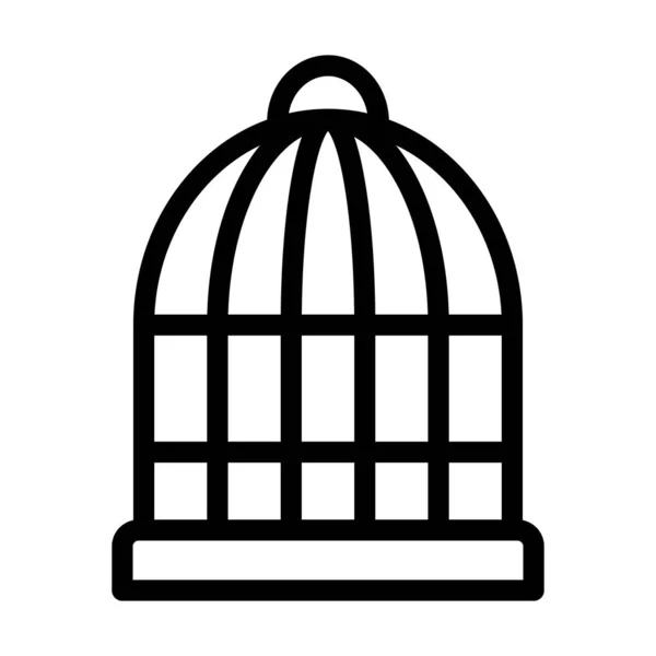 Icône Ligne Épaisse Vecteur Cage Pour Usage Personnel Commercial — Image vectorielle