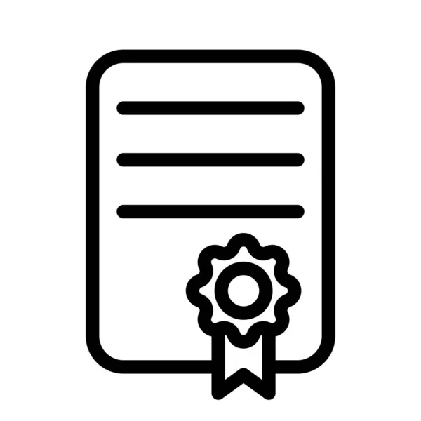Zertifikat Vector Thick Line Icon Für Den Persönlichen Und Kommerziellen — Stockvektor
