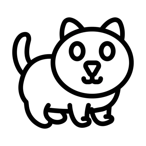 個人的および商業的な使用のための猫ベクトル太線アイコン — ストックベクタ