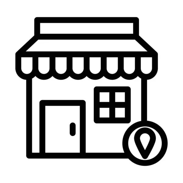 Retail Store Vector Thick Line Icon Für Den Persönlichen Und — Stockvektor