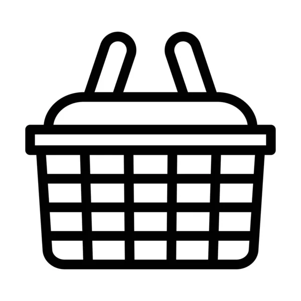 Basket Vector Thick Line Icon Für Den Persönlichen Und Kommerziellen — Stockvektor