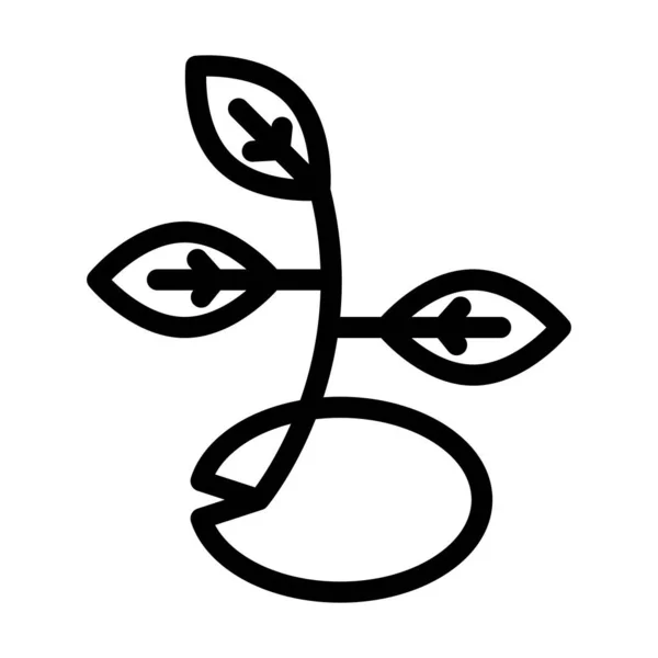 Sprout Vector Thick Line Icon Für Den Persönlichen Und Kommerziellen — Stockvektor