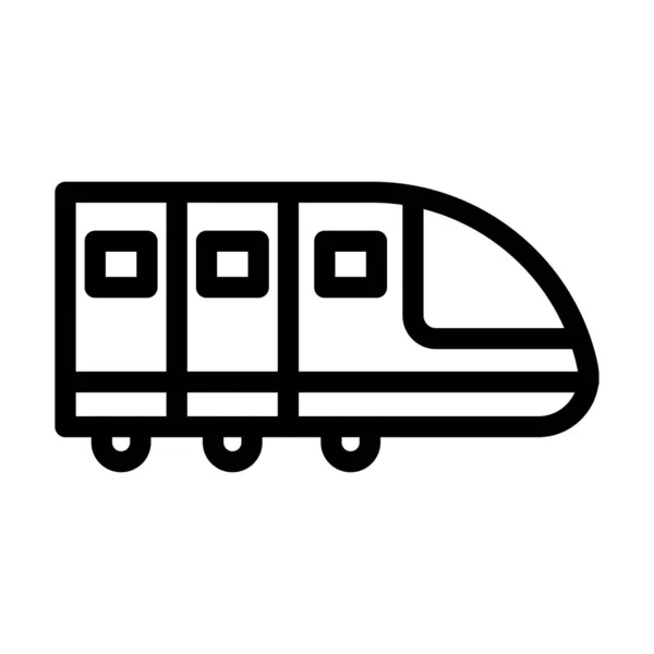Високошвидкісний Поїзд Векторна Товста Лінія Піктограма Особистого Комерційного Використання — стоковий вектор