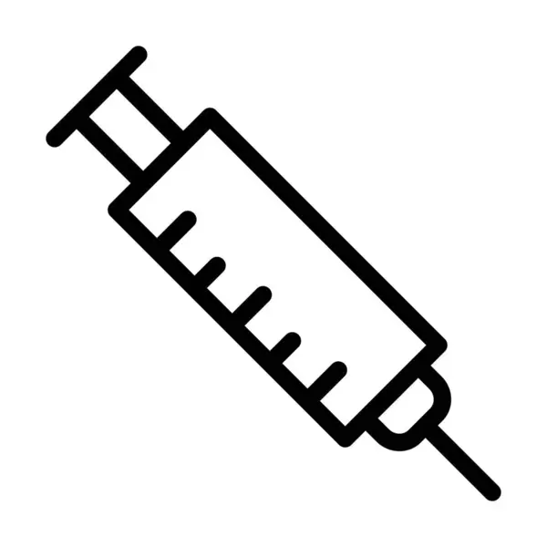 個人的および商業的使用のためのワクチンベクトル太線アイコン — ストックベクタ