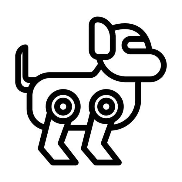 Robot Hond Vector Dikke Lijn Pictogram Voor Persoonlijk Commercieel Gebruik — Stockvector
