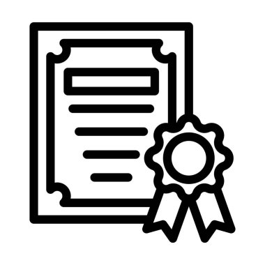 Diploma Vektörü Kalın Çizgi Kişisel ve Ticari Kullanım Simgesi