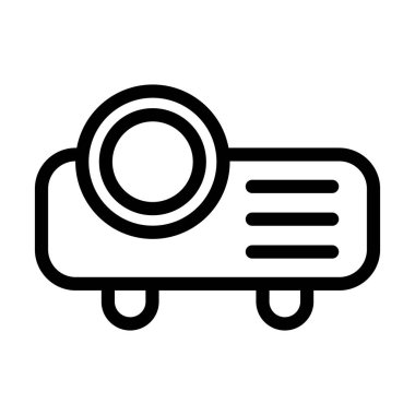 Kişisel ve ticari kullanım için Projektör Vektör Kalın Çizgi Simgesi