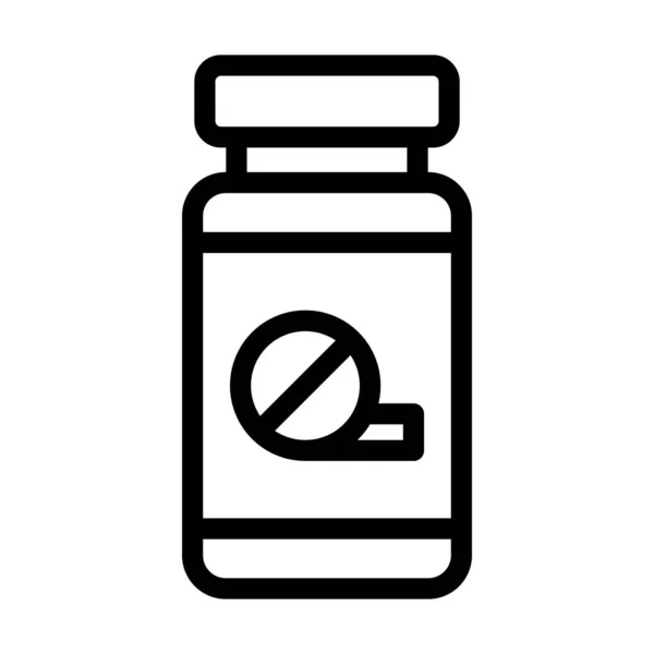 Kişisel Ticari Kullanım Için Aspirin Vektör Kalın Çizgi Simgesi — Stok Vektör
