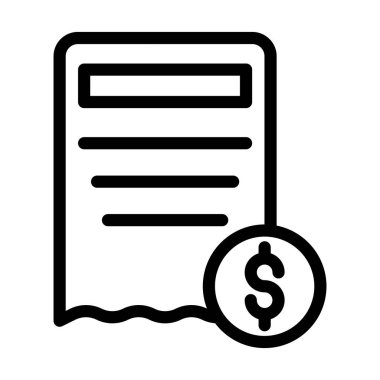 Kişisel ve ticari kullanım için Fatura Vektörü Kalın Çizgi Simgesi