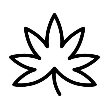 Marijuana Vector Kalın Çizgi Kişisel ve Ticari Kullanım Simgesi