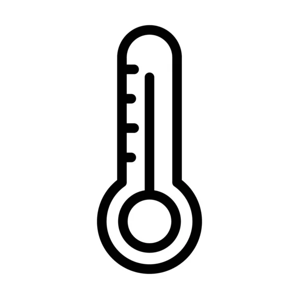 個人的および商業的使用のための温度計ベクトル太線アイコン — ストックベクタ