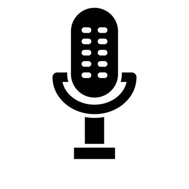 Kişisel ve Ticari Kullanım İçin Mikrofon Vektörü Glyph Simgesi