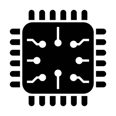 Kişisel ve Ticari Kullanım İçin İşlemci Vektör Glyph Simgesi