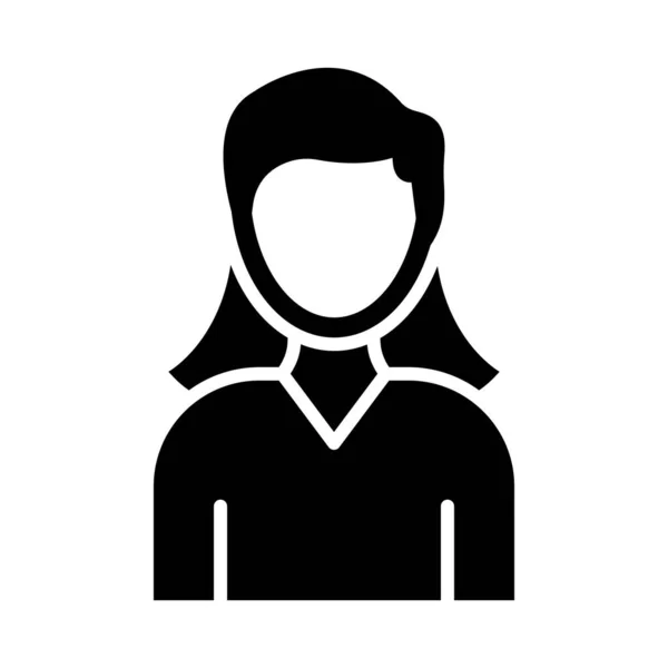 Avatar Femenino Vector Glyph Icon Para Uso Personal Comercial — Vector de stock