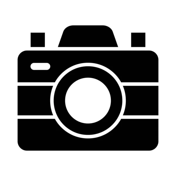 Camera Vector Glyph Ikona Pro Osobní Komerční Použití — Stockový vektor