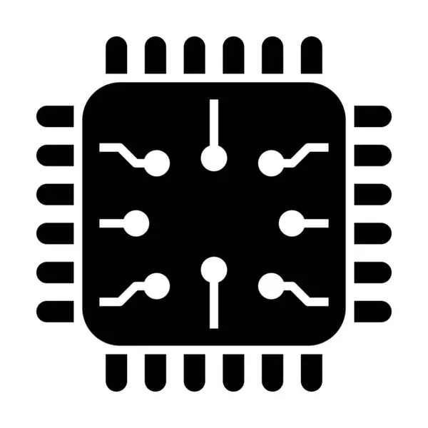 Processor Vector Glyph Icon Personal Commercial Use — Stock Vector