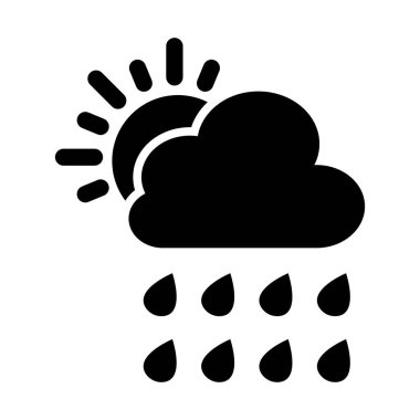 Kişisel ve Ticari Kullanım İçin Yağmurlu Gün Vektör Sembolü