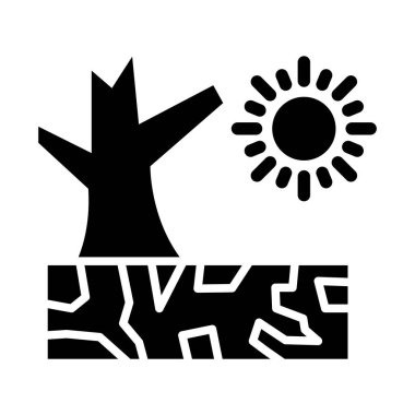 Kişisel ve Ticari Kullanım İçin Kuraklık Vektörü Kabartma Simgesi