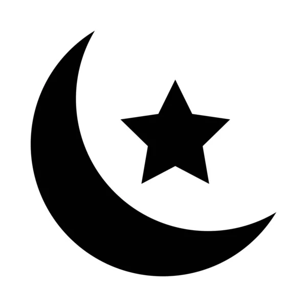 Crescent Moon Vector Glyph Icon Für Den Persönlichen Und Kommerziellen — Stockvektor