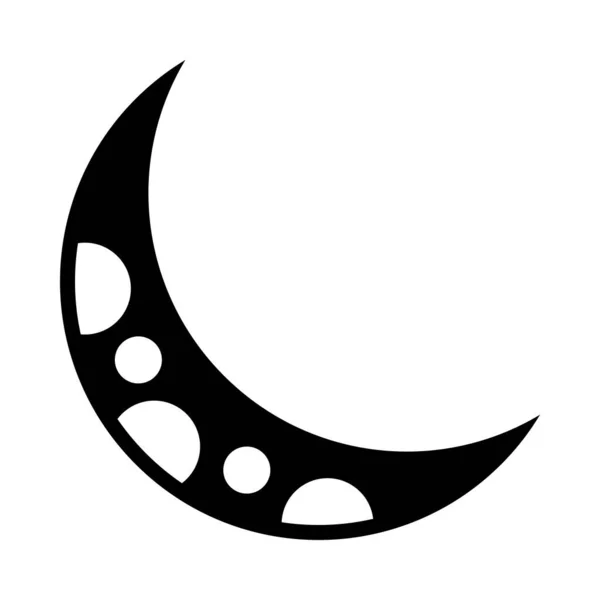 Half Moon Vector Glyph Icon Für Den Persönlichen Und Kommerziellen — Stockvektor