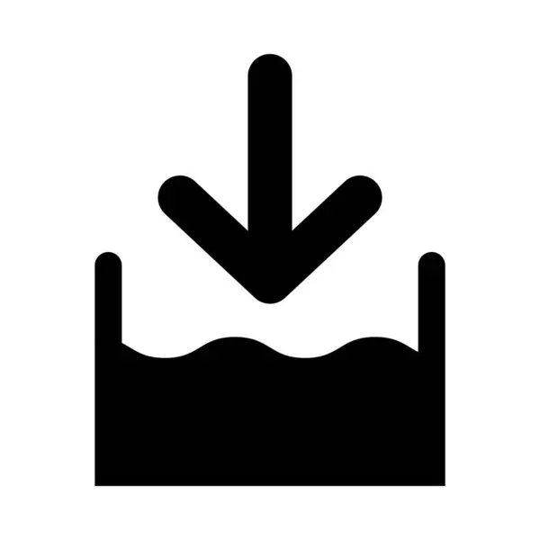 Unter Dem Meeresspiegel Vector Glyph Icon Für Den Persönlichen Und — Stockvektor