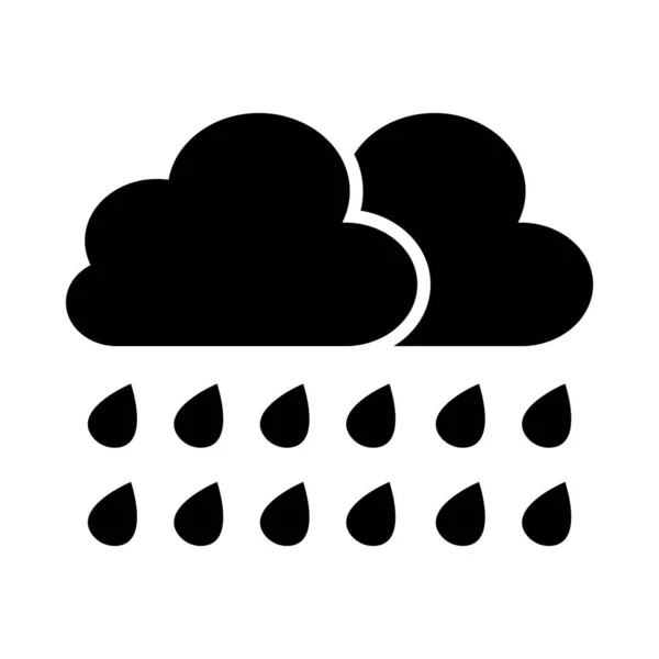 Heavy Rain Vector Glyph Icon Voor Persoonlijk Commercieel Gebruik — Stockvector
