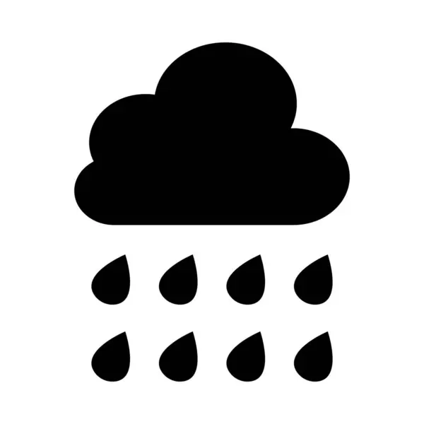 Rain Vector Glyph Icon Voor Persoonlijk Commercieel Gebruik — Stockvector