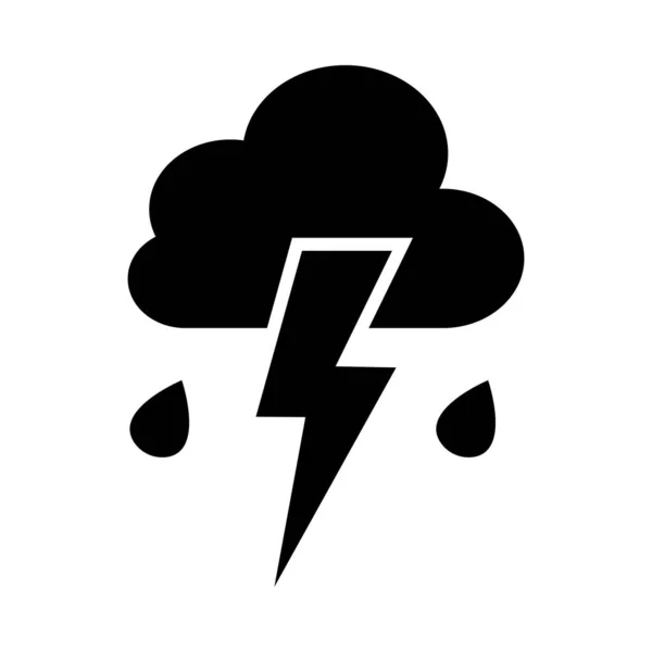 Thunderstorm Vector Glyph Icon Personal Commercial Use — Stock Vector