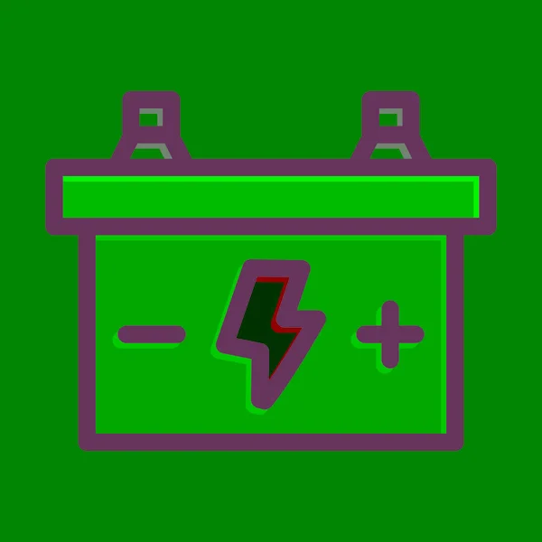Batterien Dicke Linie Gefüllte Farben Für Den Persönlichen Und Gewerblichen — Stockvektor