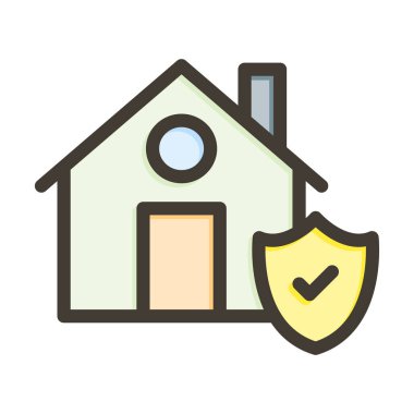 Ev ve Bakım Kalın Çizgisi Kişisel ve Ticari Kullanım İçin Renklerle Dolu