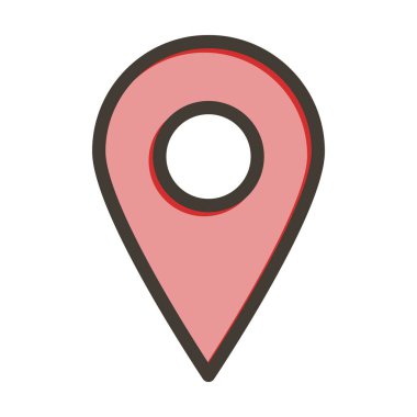 Konum Kalın Çizgisi Kişisel ve Ticari Kullanım İçin Renklerle Dolu