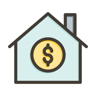 Ev Tasarruf Kalın Çizgisi Kişisel ve Ticari Kullanım İçin Renklerle Dolu