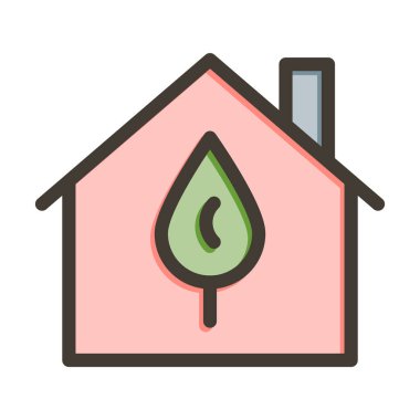 Eko Evi Kalın Çizgisi Kişisel ve Ticari Kullanım İçin Renklerle Dolu