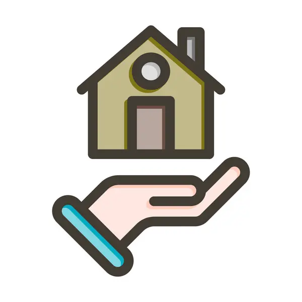 个人及商业用途的家居保险线填充物色 — 图库矢量图片