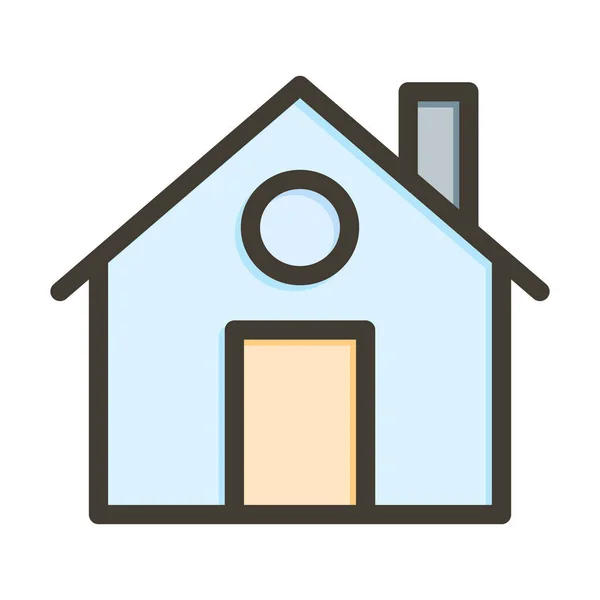 个人和商业用途的房屋用厚线填色 — 图库矢量图片